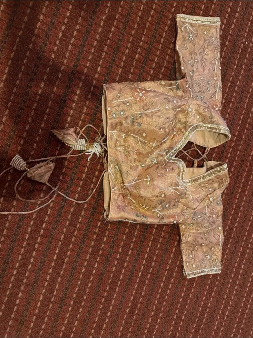 Gold and Peach women' Traditional chaniyacholi Costume Set